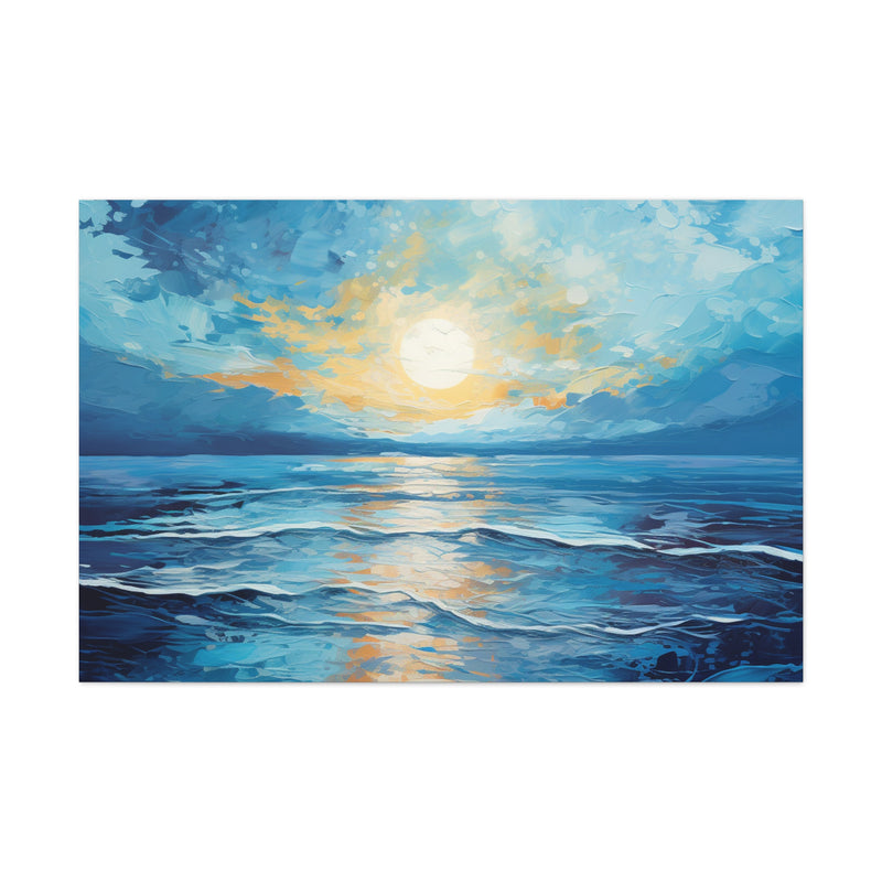 Ocean Blue Sky Abstract Art Canvas