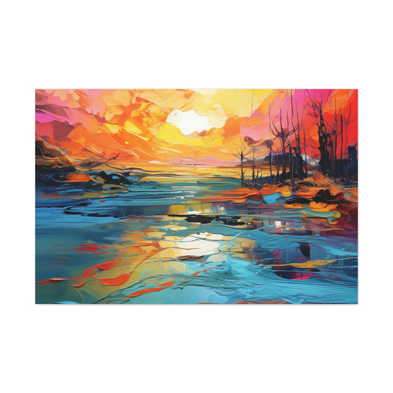 Abstract art color lake4 Canvas