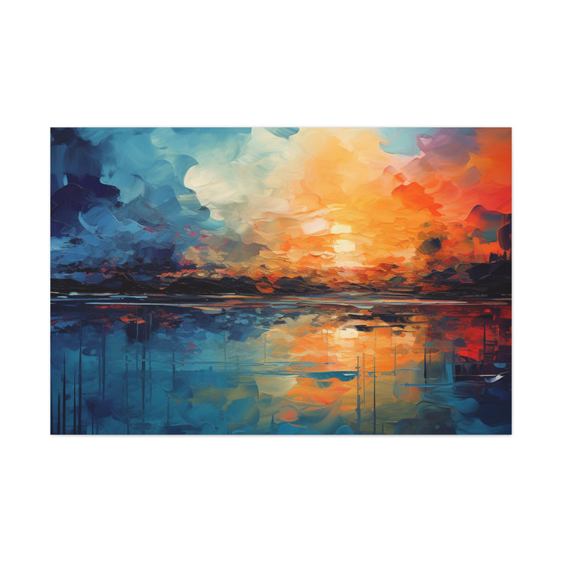 Abstract art color lake Canvas