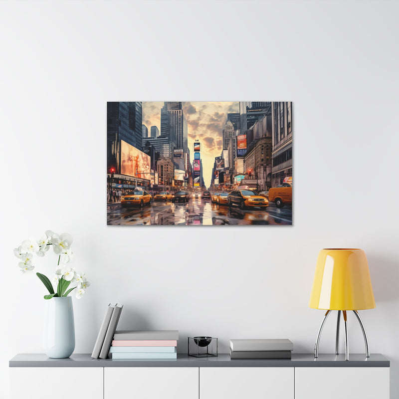 Cities New York, Los Angeles and Chicago mix Canvas