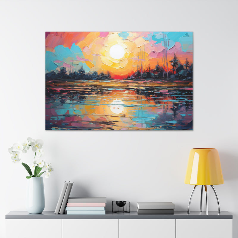 Abstract art color lake5 Canvas