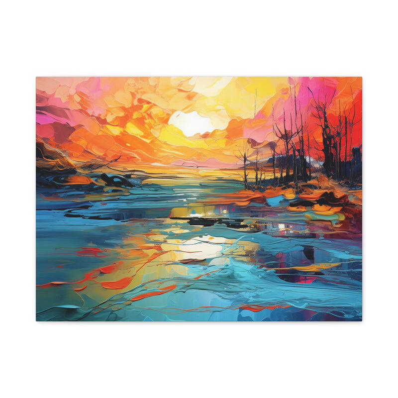 Abstract art color lake4 Canvas